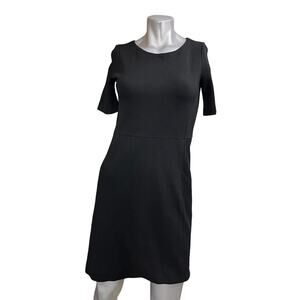 J. CREW Shift Dress Wool Women's 4 Black Stretch Half Sleeve Career Workwear